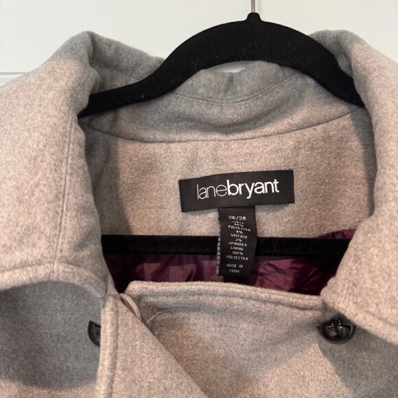 NWOT Lane Bryant Pea Coat Plus Size 26/28 Grey - Picture 3 of 3